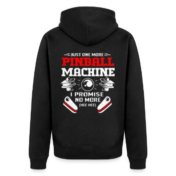 Pinball - Unisex Premium Organic Zip Hoodie - black - Back - Nico (187cm)