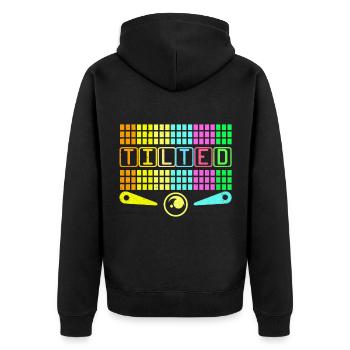 Pinball - Unisex Premium Organic Zip Hoodie - black - Back - Nico (187cm)