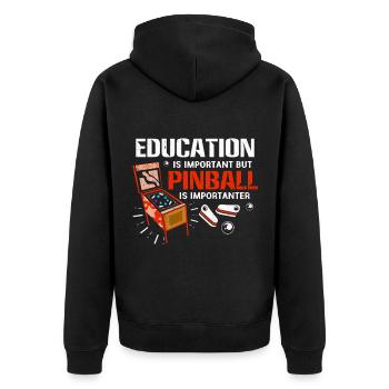 Pinball - Unisex Premium Organic Zip Hoodie - black - Back - Nico (187cm)