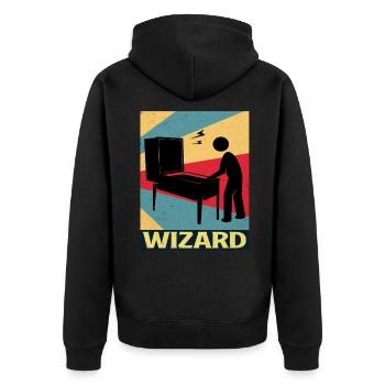 Pinball - Unisex Premium Organic Zip Hoodie - black - Back - Nico (187cm)