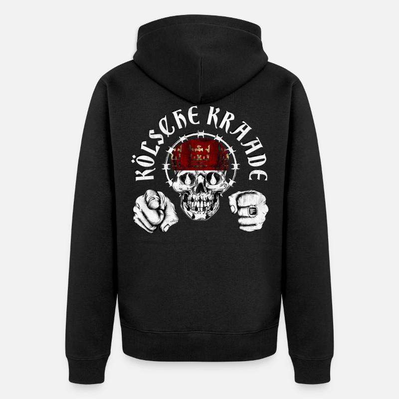 Kölsche Kraade - Unisex Premium Bio Zip Hoodie - Schwarz