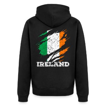 Irlande - Veste à capuche bio Premium Unisexe - noir - Dos - Nico (187cm)