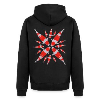 Koi - Unisex Premium Organic Zip Hoodie - black - Back - Nico (187cm)