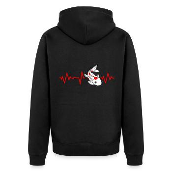 Koi Fisch Karpfen Nishikigoi Kohaku Asagi Geschenk - Unisex Premium Bio Zip Hoodie - Schwarz - Hinten - Nico (187cm)