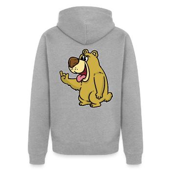 Mauvais ours - Veste à capuche bio Premium Unisexe - gris chiné - Dos - Nico (187cm)
