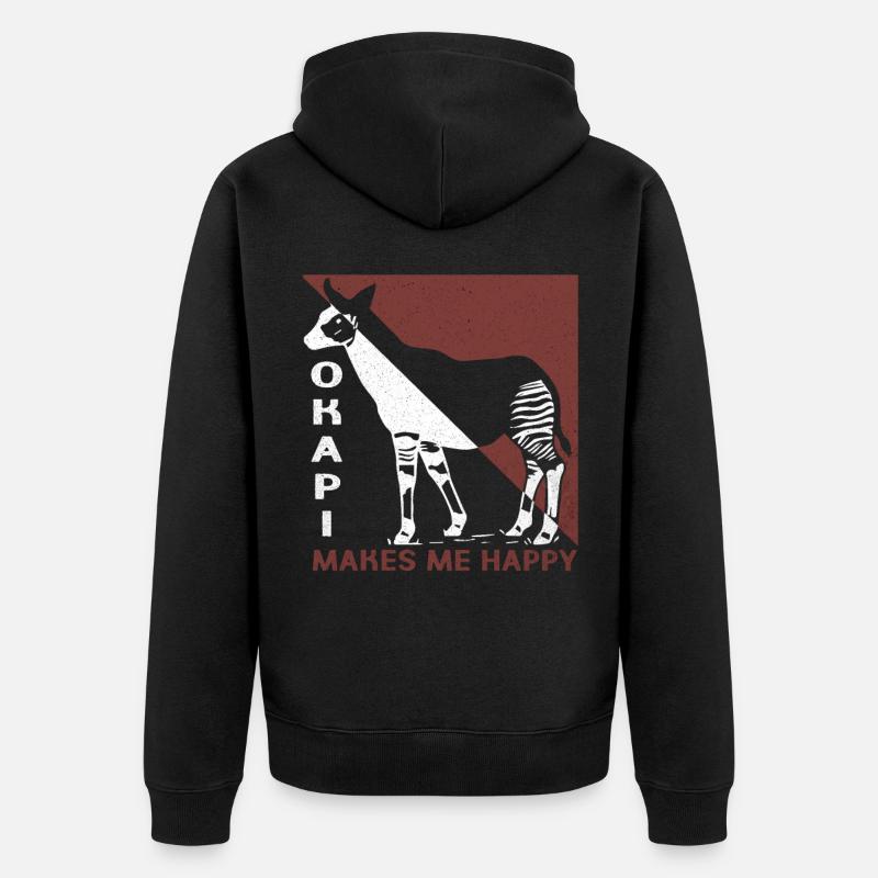 Okapi - Unisex Premium Bio Zip Hoodie - Schwarz