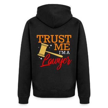 Lawyer Lawyer Lawyer Lawyer Judge - Unisex Premium Organic Zip Hoodie - black - Back - Nico (187cm)