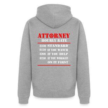Avocat avocat juge - Veste à capuche bio Premium Unisexe - gris chiné - Dos - Nico (187cm)