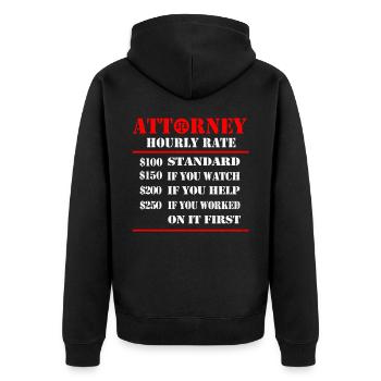 Lawyer Lawyer Lawyer Lawyer Judge - Unisex Premium Organic Zip Hoodie - black - Back - Nico (187cm)