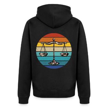 Lawyer Lawyer Lawyer Lawyer Judge - Unisex Premium Organic Zip Hoodie - black - Back - Nico (187cm)