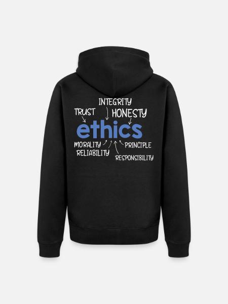 Ethics Word Description - Unisex Premium Organic Zip Hoodie - black
