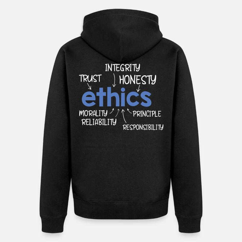 Ethics Word Description - Unisex Premium Organic Zip Hoodie - black