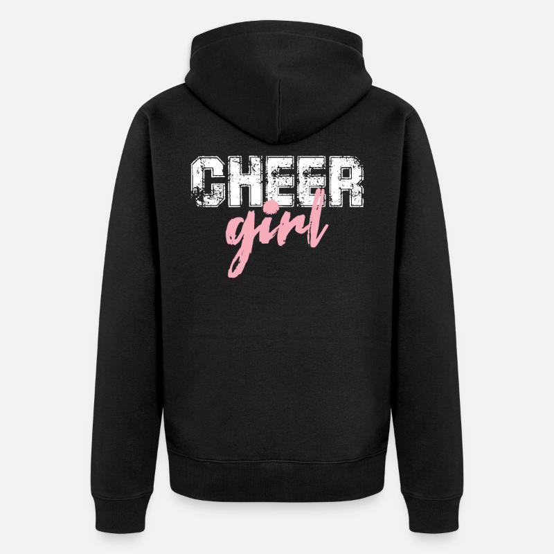 Cheerleader Mädchen - Unisex Premium Bio Zip Hoodie - Schwarz