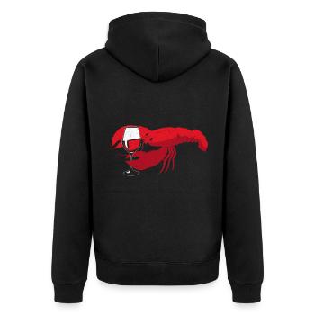 Lobster - Unisex Premium Organic Zip Hoodie - black - Back - Nico (187cm)
