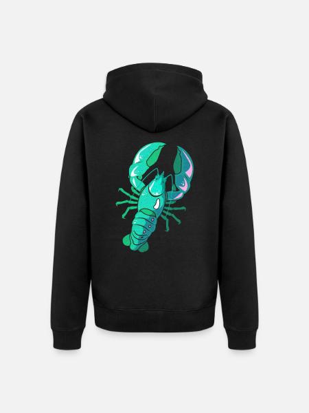 Lobster - Unisex Premium Organic Zip Hoodie - black