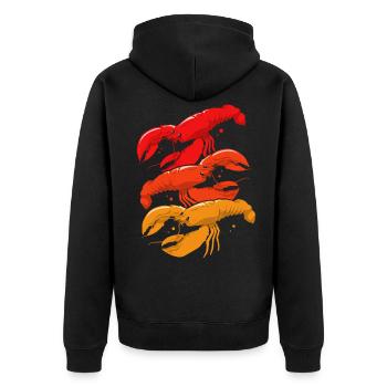 Homard Crevette Languste Cancer Fruits de mer - Veste à capuche bio Premium Unisexe - noir - Dos - Nico (187cm)