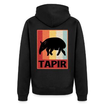 Tapir - Unisex Premium Organic Zip Hoodie - black - Back - Nico (187cm)