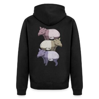 Tapir - Unisex Premium Organic Zip Hoodie - black - Back - Nico (187cm)