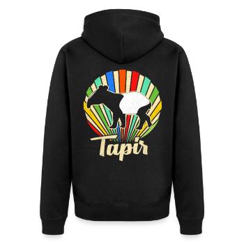 Tapir - Unisex Premium Organic Zip Hoodie - black - Back - Nico (187cm)