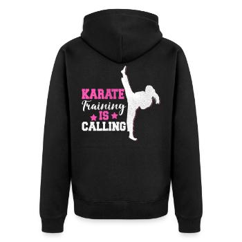 Karaté Girl Combat Sport Femmes Cadeau - Veste à capuche bio Premium Unisexe - noir - Dos - Nico (187cm)