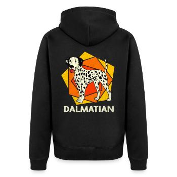 Dalmatian - Unisex Premium Organic Zip Hoodie - black - Back - Nico (187cm)