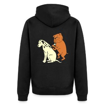 Dalmatiner Hund Trainer Hundefreund Hundeliebhaber - Unisex Premium Bio Zip Hoodie - Schwarz - Hinten - Nico (187cm)