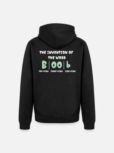 Breasts Word Invention Boobs - Unisex Premium Organic Zip Hoodie - black