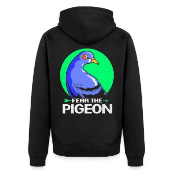 Dove - Unisex Premium Organic Zip Hoodie - black - Back - Nico (187cm)