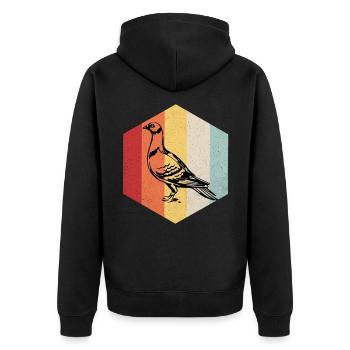Dove - Unisex Premium Organic Zip Hoodie - black - Back - Nico (187cm)