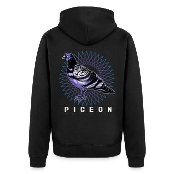 Dove - Unisex Premium Organic Zip Hoodie - black - Back - Nico (187cm)