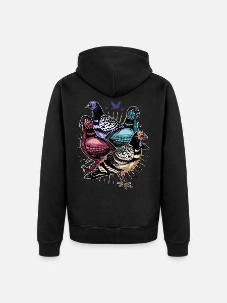 Dove - Unisex Premium Organic Zip Hoodie - black