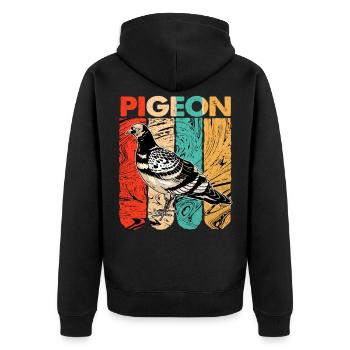 Dove - Unisex Premium Organic Zip Hoodie - black - Back - Nico (187cm)