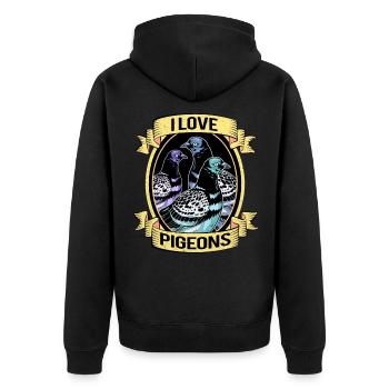 Dove - Unisex Premium Organic Zip Hoodie - black - Back - Nico (187cm)