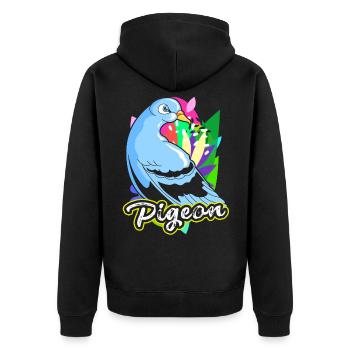 Tauben Rennen Taubenzüchter Brieftaube Turteltaube - Unisex Premium Bio Zip Hoodie - Schwarz - Hinten - Nico (187cm)