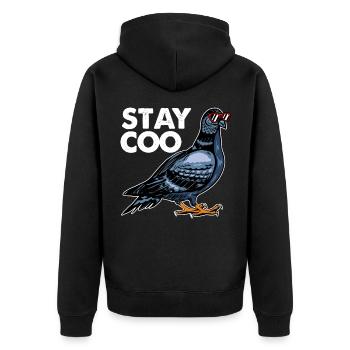 Tauben Rennen Taubenzüchter Brieftaube Turteltaube - Unisex Premium Bio Zip Hoodie - Schwarz - Hinten - Nico (187cm)