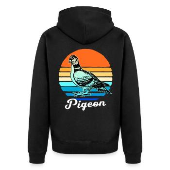 Tauben Rennen Taubenzüchter Brieftaube Turteltaube - Unisex Premium Bio Zip Hoodie - Schwarz - Hinten - Nico (187cm)