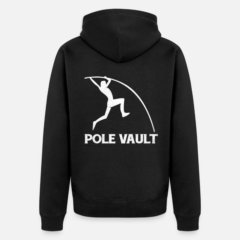 Stabhochsprung - Unisex Premium Bio Zip Hoodie - Schwarz