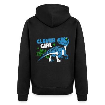 Velociraptor - Veste à capuche bio Premium Unisexe - noir - Dos - Nico (187cm)