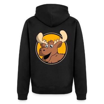 Elk Moose Deer Antler Reindeer Deer Gift - Unisex Premium Organic Zip Hoodie - black - Back - Nico (187cm)