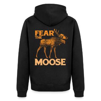 Elk Moose Deer Antler Reindeer Deer Gift - Unisex Premium Organic Zip Hoodie - black - Back - Nico (187cm)