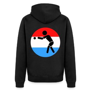 Pétanque - Unisex Premium Bio Zip Hoodie - Schwarz - Hinten - Nico (187cm)