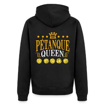 Pétanque Bocce Raffa Boule Sport Ball Petanque - Unisex Premium Organic Zip Hoodie - black - Back - Nico (187cm)