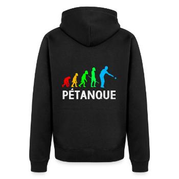 Pétanque - Veste à capuche bio Premium Unisexe - noir - Dos - Nico (187cm)
