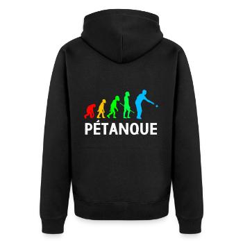 Pétanque Bocce Raffa Boule Sport Ball Petanque - Unisex Premium Organic Zip Hoodie - black - Back - Nico (187cm)