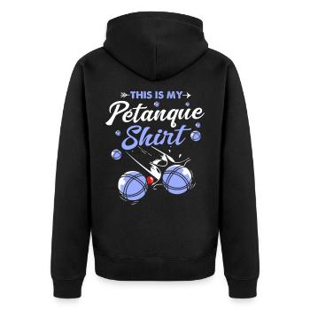 Pétanque Bocce Raffa Boule Sport Ball Petanque - Unisex Premium Organic Zip Hoodie - black - Back - Nico (187cm)