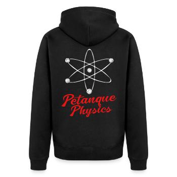 Pétanque Bocce Raffa Boule Sport Ball Petanque - Unisex Premium Organic Zip Hoodie - black - Back - Nico (187cm)
