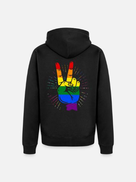 LGBT - Unisex Premium Organic Zip Hoodie - black