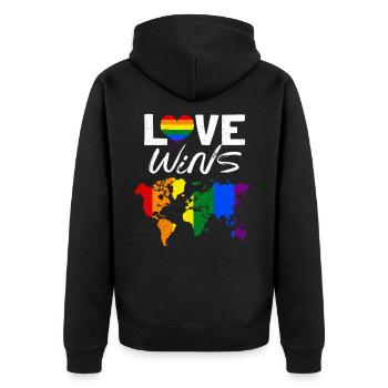LGBT - Veste à capuche bio Premium Unisexe - noir - Dos - Nico (187cm)