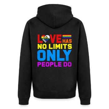 LGBT - Unisex Premium Bio Zip Hoodie - Schwarz - Hinten - Nico (187cm)