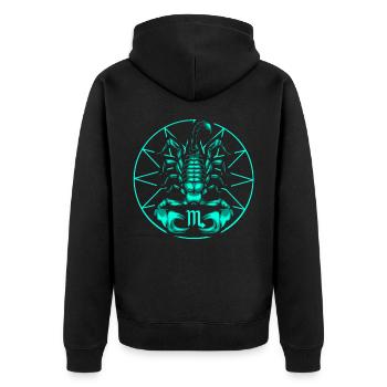 Skorpion Sternzeichen Horoskop Insekt Astrologie - Unisex Premium Bio Zip Hoodie - Schwarz - Hinten - Nico (187cm)